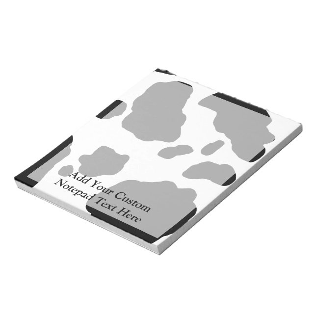 Fun Cow Print Personalized Notepad (Rotated)