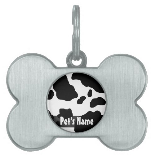 Fun Cow Print Personalized Pet Name Tag