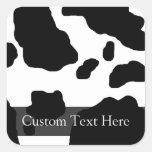 Fun Cow Print Personalized Square Sticker