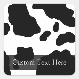 Fun Cow Print Personalized Square Sticker