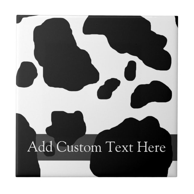 Fun Cow Print Personalized Tile (Front)