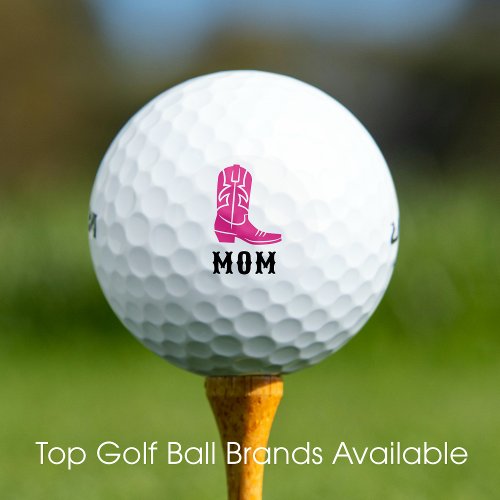 Fun Cowboy Boot Custom Monogrammed Pink Golf Balls