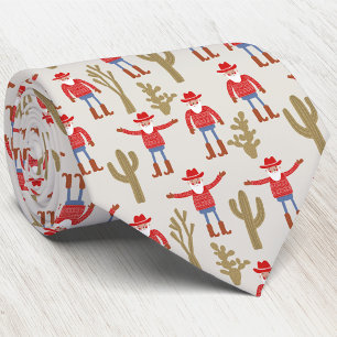 Fun Cowboy Santa Claus Western Christmas Neck Tie