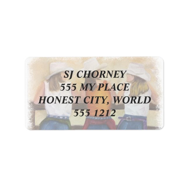FUN COWGIRLS ADDRESS LABELS (Front)