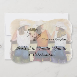 FUN COWGIRLS CUSTOMIZABLE INVITATION