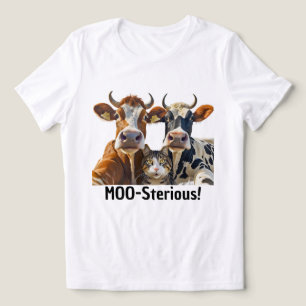 Fun Cows and Cat Selfie T-Shirt! Tri-Blend Shirt