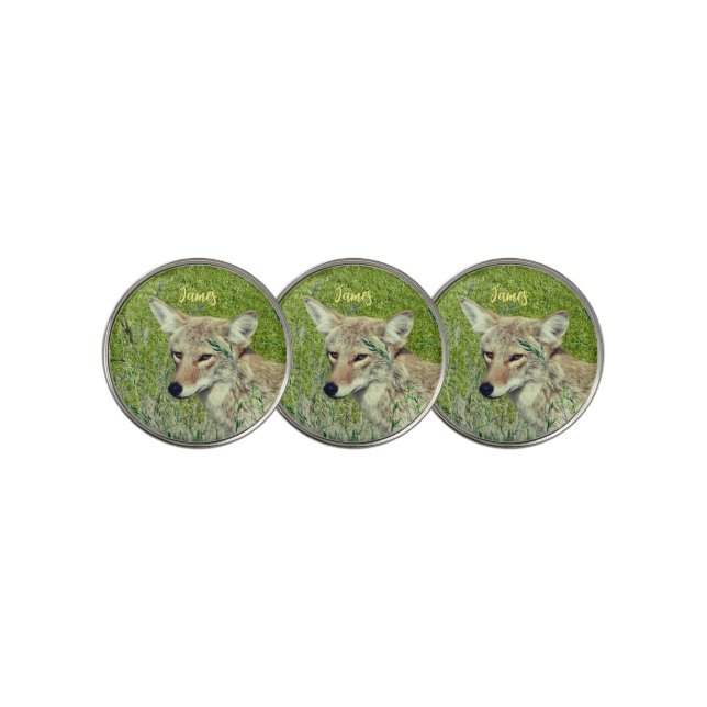  Fun Coyote Animal Golf Ball Marker (3 Up)