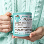 Fun Cozy Season Prescription Hot Cocoa Coffee Mug<br><div class="desc">Love hot chocolate or know a family member or friend who can't get enough of them! Then you will love our cute and funny prescription hot cocoa coffee mug, made to resemble a prescription bottle. Our cute prescription label features a hot cocoa blue teal mug top with marshmallows with an...</div>