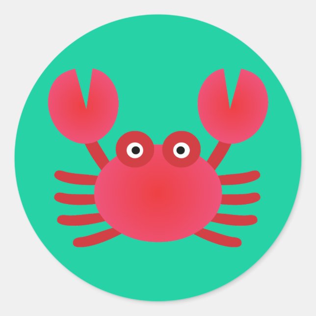 Fun Crab Classic Round Sticker (Front)