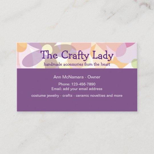 Fun Crafting Supplies And Craft Lady Business Card