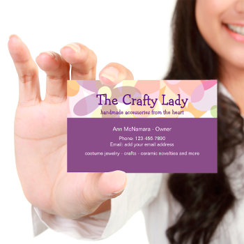 Fun Crafting Supplies And Craft Lady Business Card by Luckyturtle at Zazzle