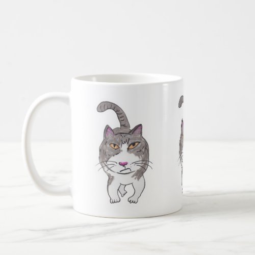Fun Crank Kitty Pet Doodle Art Design Coffee Mug