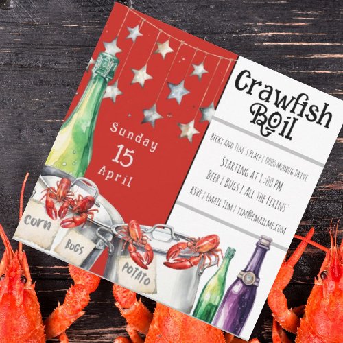 Fun Crawfish Boil Summer Party Invitation