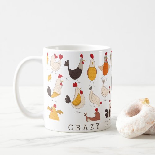 Fun Crazy Chicken Lady Coffee Mug