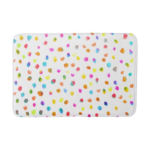 Fun crazy colorful polka dots cheerful bath mat