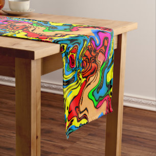 Fun Crazy Colors Pattern Table Runner