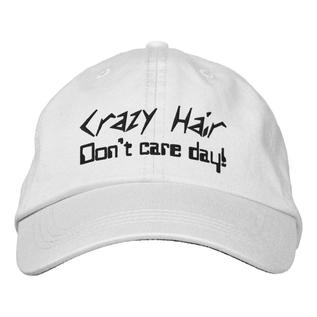 Fun Crazy Hair Don't Care Day Embroidered Baseball Hat (Front)
