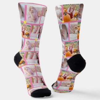Fun Create your own 5-photo collage Crew Socks