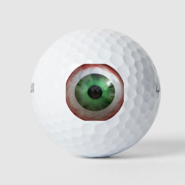 Fun Creepy Green Eye-ball Humor Golf Balls (Front)