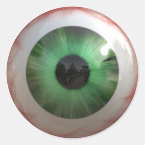 Fun Creepy Green Eye_ball _ WeirdTasteless Gift Classic Round Sticker