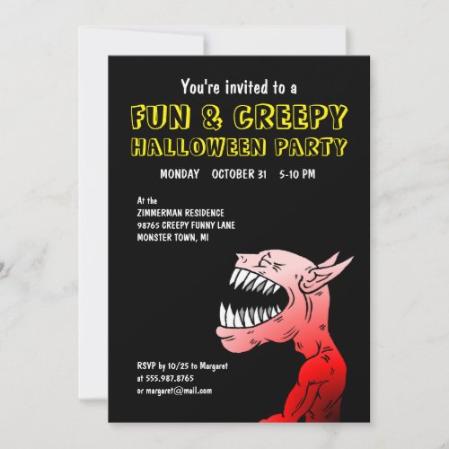 Fun  Creepy Halloween Party Invitation