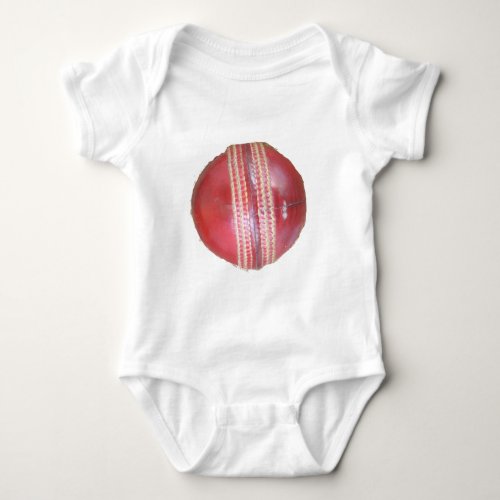 Fun Cricket Ball Design Baby Bodysuit