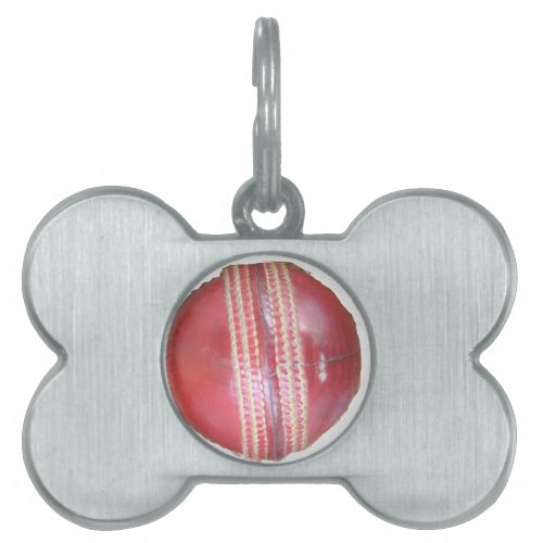Fun Cricket Ball Design Pet Name Tag