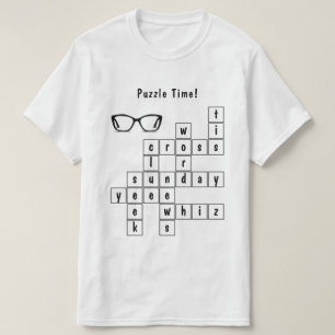 Fun Crossword Puzzle Black and White T-Shirt