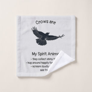 Fun Crows Bird Spirit Animal Humor Quote Totem  Bath Towel Set