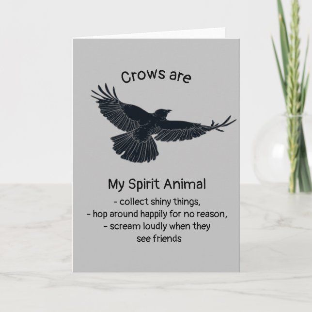 Fun Crows Bird Spirit Animal Humor Quote Totem Car Card (Front)