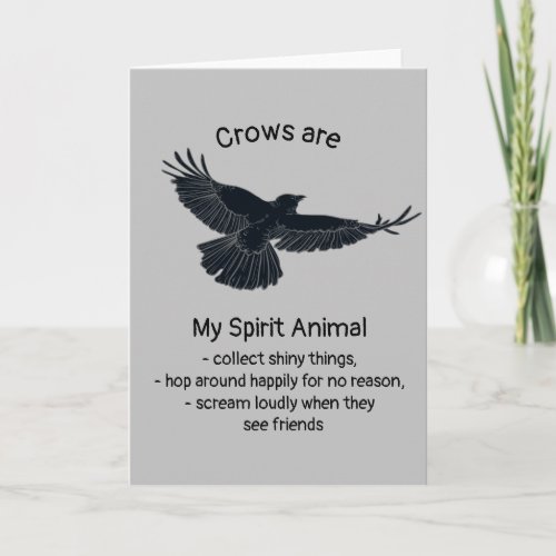 Fun Crows Bird Spirit Animal Humor Quote Totem Car Card