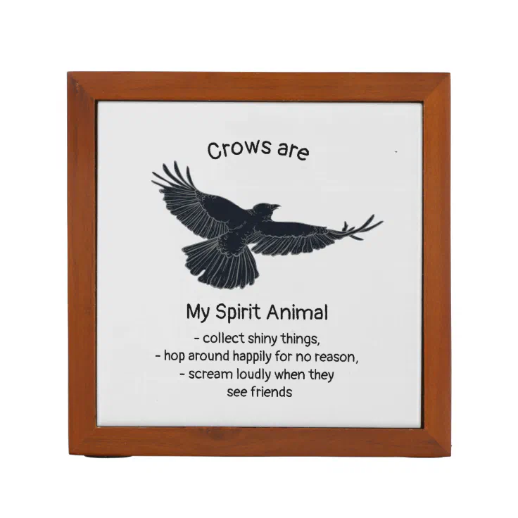 Fun Crows Bird Spirit Animal Humor Quote Totem Desk Organizer | Zazzle