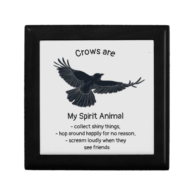 Fun Crows Bird Spirit Animal Humor Quote Totem    Gift Box (Front)