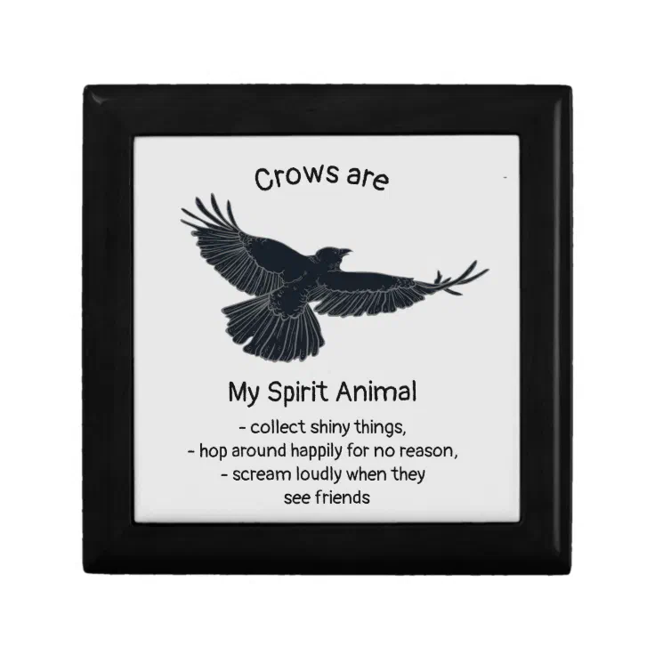 Fun Crows Bird Spirit Animal Humor Quote Totem Gift Box | Zazzle