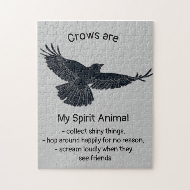 Fun Crows Bird Spirit Animal Humor Quote Totem  Jigsaw Puzzle (Vertical)