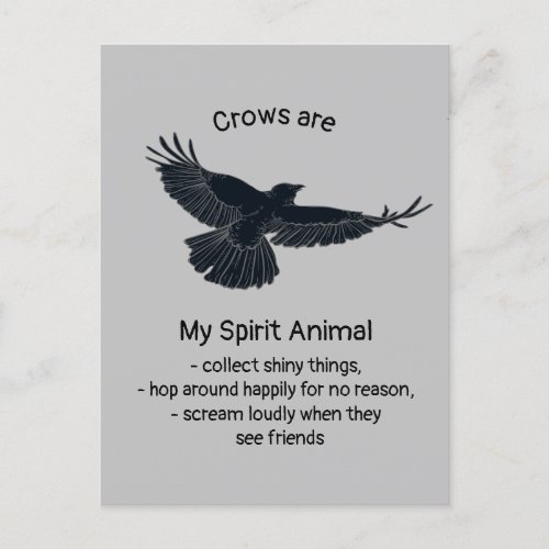 Fun Crows Bird Spirit Animal Humor Quote Totem Postcard