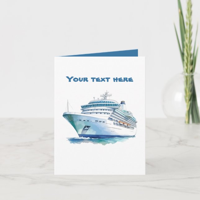 Fun cruise ship add text  card (Front)