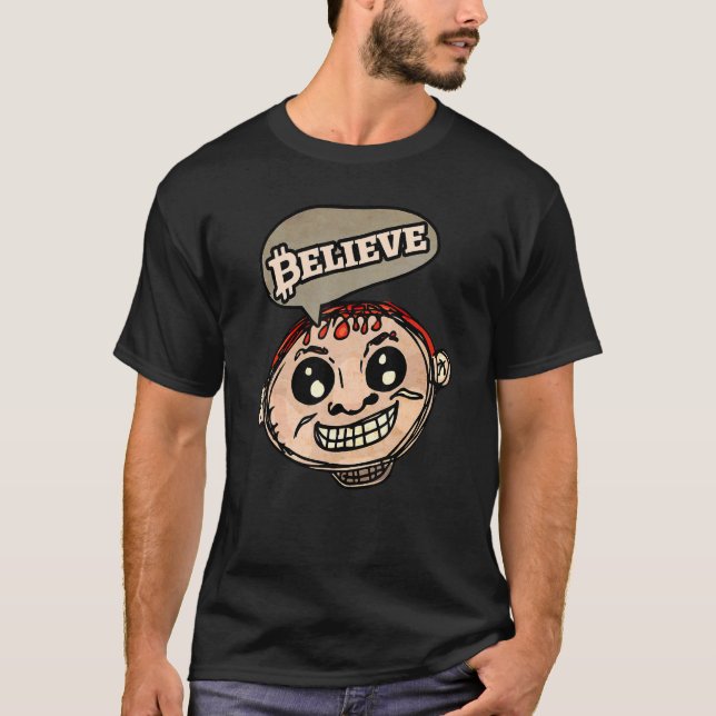 Fun Crypto Believe Art For Cryptocurrency Trader M T-Shirt (Front)
