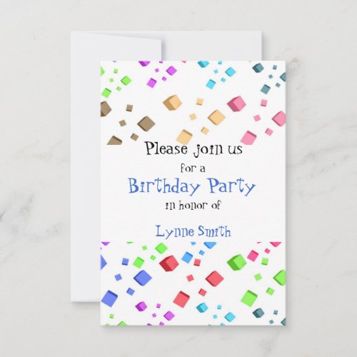 Fun Cubes Birthday Invitation