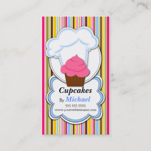 Fun Cupcake & Baker's Hat Business Cards