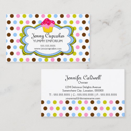 Cupcake Bakery Business Cards
