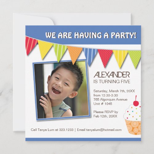 Fun Cupcake Birthday Party Invitation