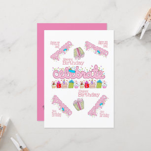 FUN Cupcake Happy Birthday Invitation