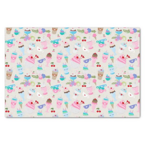 Fun Cupcake Sweets Birthday Party Pattern Tissue Paper