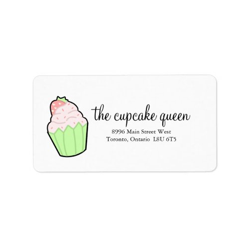 Fun Cupcake with Strawberry and Sprinkles Label