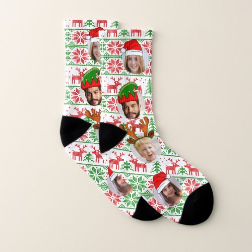 fun custom Christmas hats photo in hole Socks