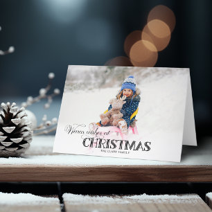 Fun Custom Christmas Typography Photo Holiday Card