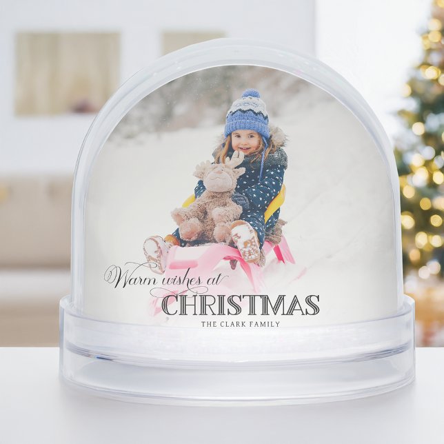 Fun Custom Christmas Typography Photo Snow Globe (Creator Uploaded)