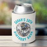 Fun Custom Disco Ball 30th Birthday Favor Can Cooler<br><div class="desc">Celebrate in style with this fun custom disco ball 30th birthday can cooler! Perfect for keeping drinks cool at your party,  with personalized text to make your celebration unforgettable. Cheers to 30! This is the light blue and cream version.</div>