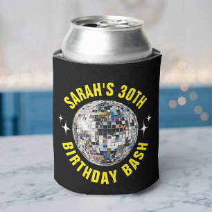 Fun Custom Disco Ball 30th Birthday Favor Can Cooler